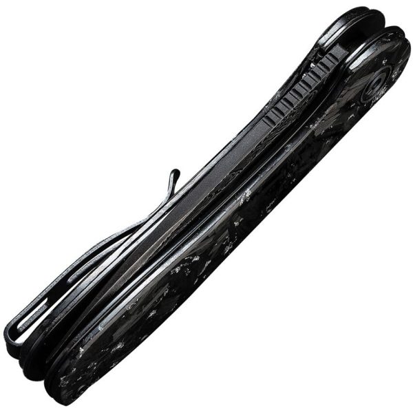 Civivi Elementum Damascus Linerlock Silvery Shred Handle