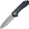 Civivi Elementum Damascus Linerlock Carbon Fiber Black