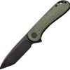 Civivi Elementum Linerlock - Black Stonewash D2 Tanto Green Micarta