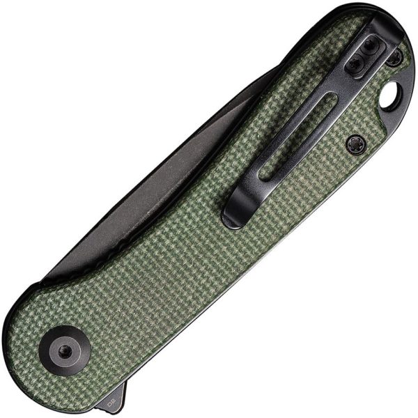 Civivi Elementum Linerlock - Black Stonewash D2 Tanto Green Micarta