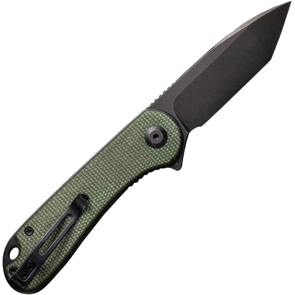 Civivi Elementum Linerlock - Black Stonewash D2 Tanto Green Micarta