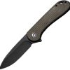 Civivi Elementum Linerlock - Black Stonewash D2 Green Canvas Micarta
