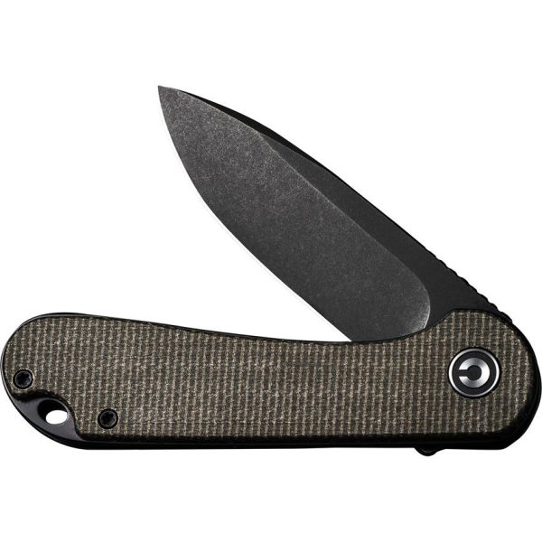 Civivi Elementum Linerlock - Black Stonewash D2 Green Canvas Micarta