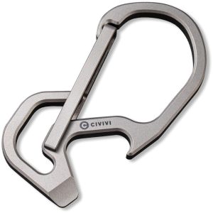 CIVCA01A.jpg Civivi Click Carabiner - Satin Titanium Multi-Tool