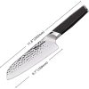 Coolhand Santoku Ebony Handle - 7in Hammered 440C