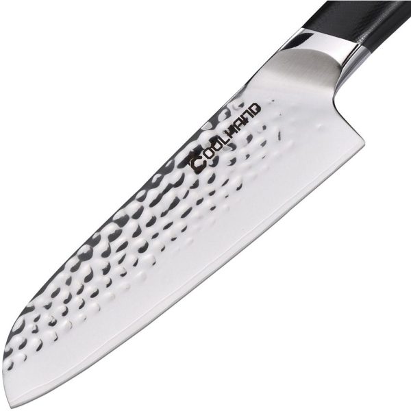 Coolhand Santoku G10 Handle - 7in Hammered 440C