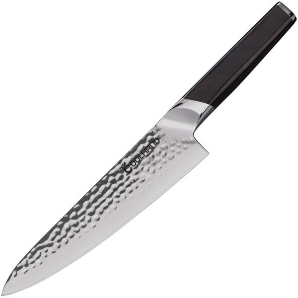 Coolhand Chef's Knife Ebony Hammered 440C