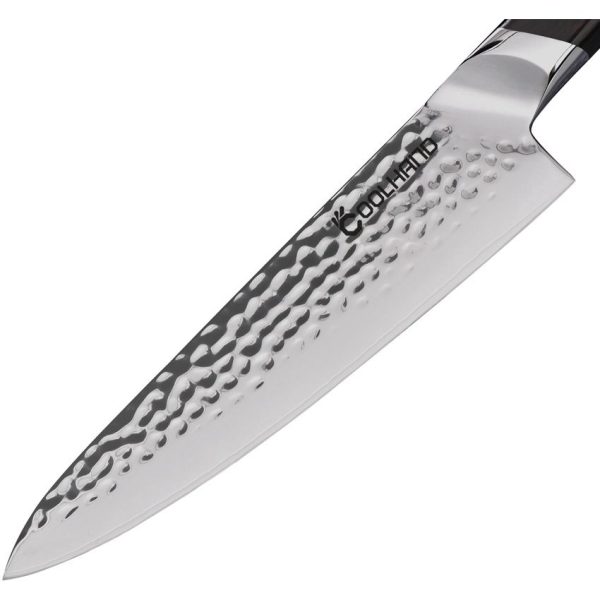Coolhand Chef's Knife Ebony Hammered 440C