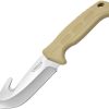 Camillus Roto Fixed Guthook Knife Tan Handle