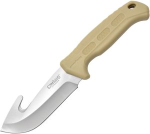 Camillus Roto Fixed Guthook Knife Tan Handle