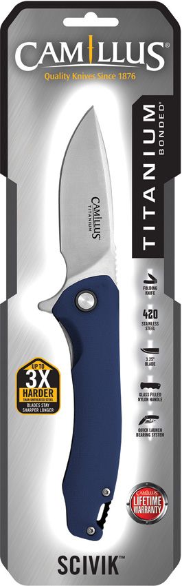 Camillus Scivik Linerlock Folding Knife - Blue