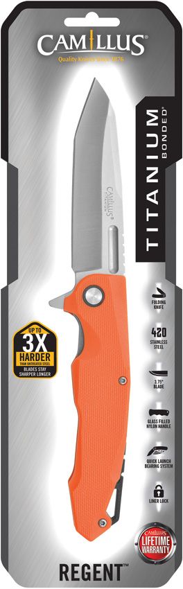 Camillus Regent Linerlock Folding Knife - Orange