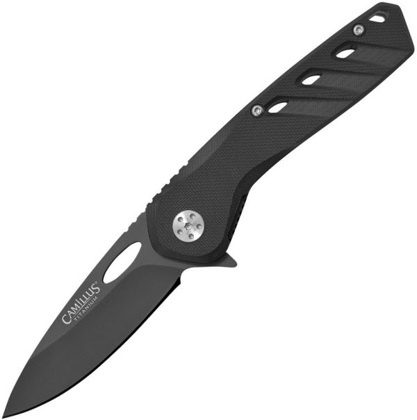 CM19806.jpg Camillus Slot Linerlock Folding Knife - Black AUS-8