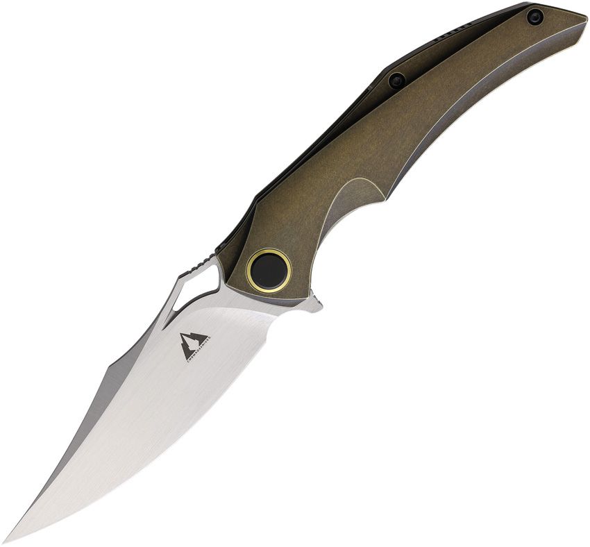 CMB Made Knives Prowler Framelock Folding Knife 3.75" M390 Bronze Titanium