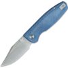 CMB Made Knives Lucky Linerlock Blue Micarta Folding Knife 3.25"