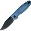 CMB Made Knives Lucky Linerlock Folding Knife 3.25" Blue Micarta