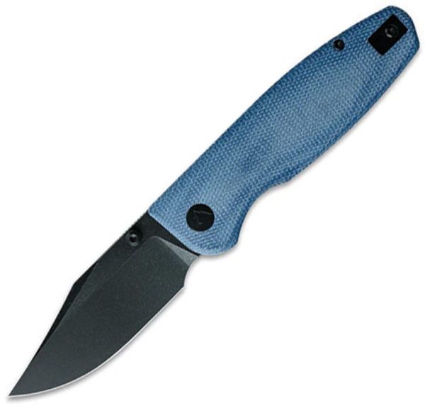 CMB Made Lucky Linerlock Blue Micarta Folding Knife 14C28N