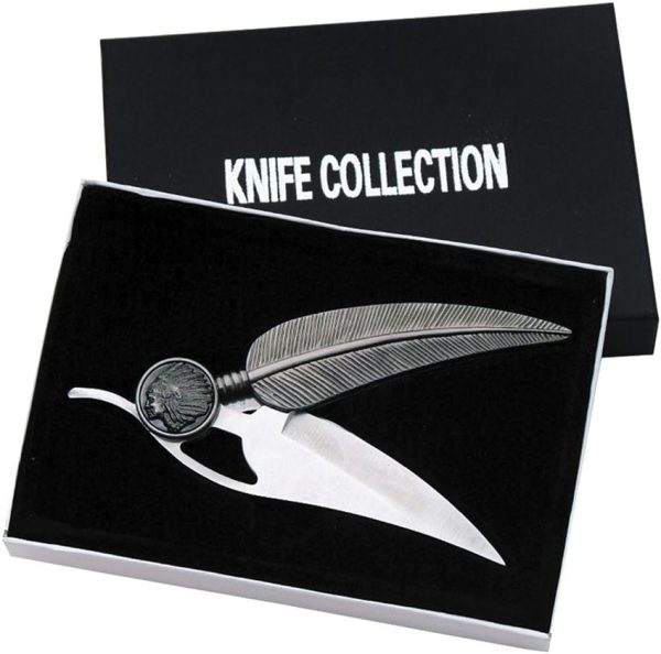 China Made Feather Folder - Pewter Handle