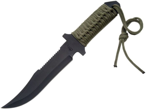 Rite Edge Military Hunter Bowie - Black 7 inches