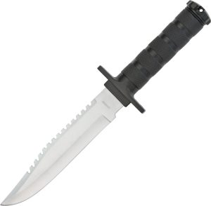 Rite Edge Survival Knife Black - 6.75 inches Sawback