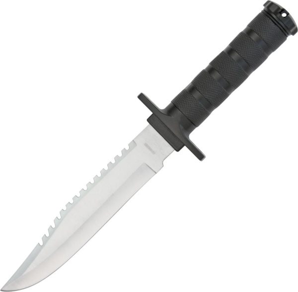 Rite Edge Survival Knife Black - 6.75 inches Sawback