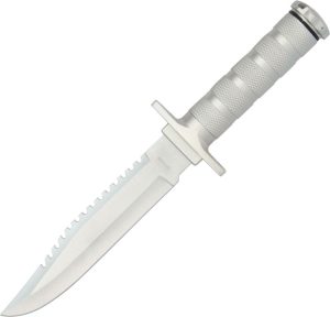 Rite Edge Survival Knife Silver - 6.75 inches Sawback