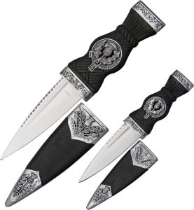 China Made Scottish Scian Dubh Set - Stainless Sawback Daggers
