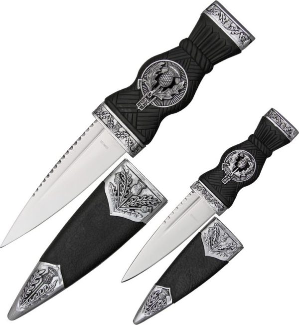 China Made Scottish Scian Dubh Set - Stainless Sawback Daggers