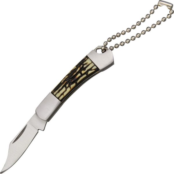 China Made Keychain Folder - Jigged Bone Clip Point Blade