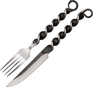Rite Edge Medieval Feasting Set - Forged Stainless Fork & Knife