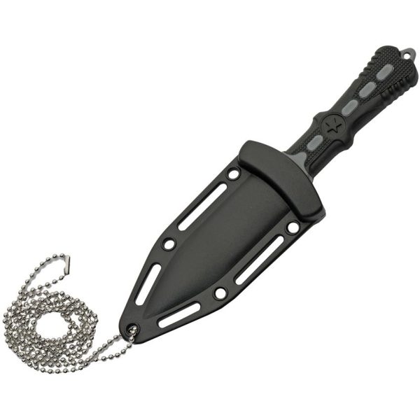 China Made Gray Star Neck Knife - 3.5 Inch Satin Blade