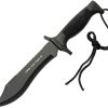 CN211138BK.jpg China Made Combat Knife Black - 7 Inch Sawback Blade