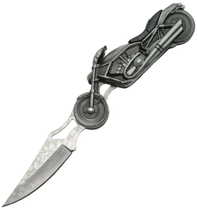 China Made Motorcycle Linerlock Folding Knife 3.25" Stainless
