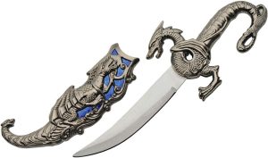 CN211155BL.jpg Rite Edge Blue Dragon Dagger - Metal Alloy Handle Satin Blade