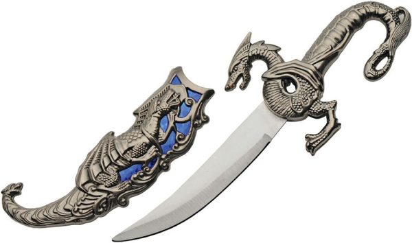 CN211155BL.jpg Rite Edge Blue Dragon Dagger - Metal Alloy Handle Satin Blade