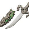 Rite Edge Green Dragon Dagger - Metal Alloy Handle Satin Blade