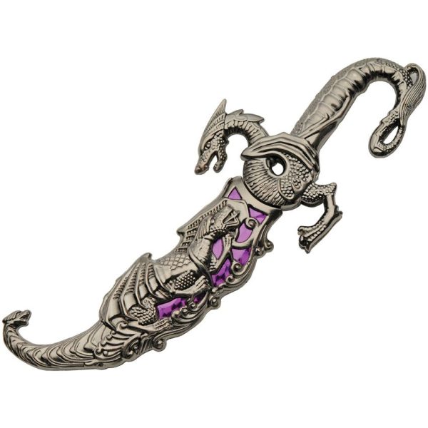 Rite Edge Purple Dragon Dagger - Metal Alloy Handle Satin Blade