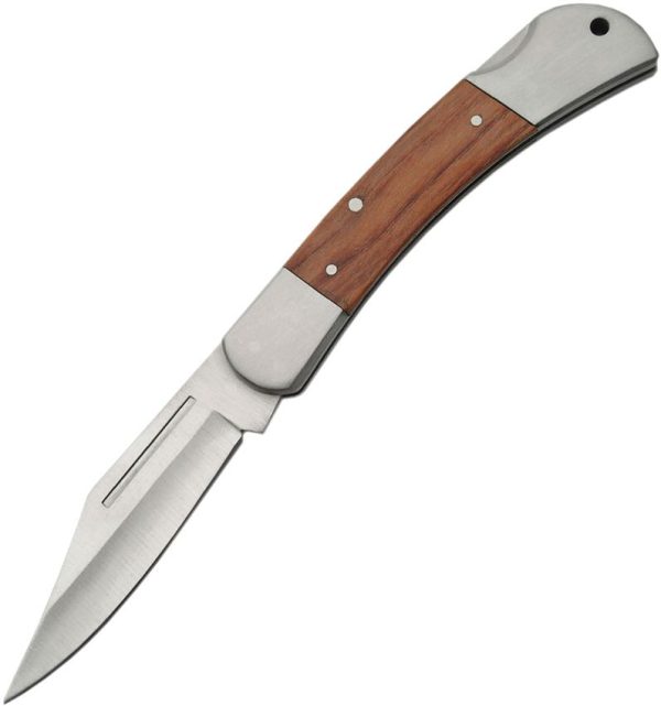Rite Edge Lockback Wood - Brown Wood Handle Folding Knife