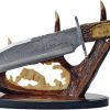 CN211165BE.jpg Bowie Knife Fixed Blade Stainless 9.25" Stag Handle Display Stand