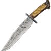 Bowie Knife Fixed Blade Stainless 9.25" Stag Handle Display Stand