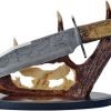 CN211165EG.jpg Bowie Knife Fixed Blade Stainless 9.25" Eagle Display Stand
