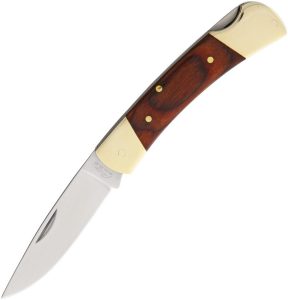 CN211182.jpg Rite Edge Lockback Wood - Brass Bolster Brown Handle Knife