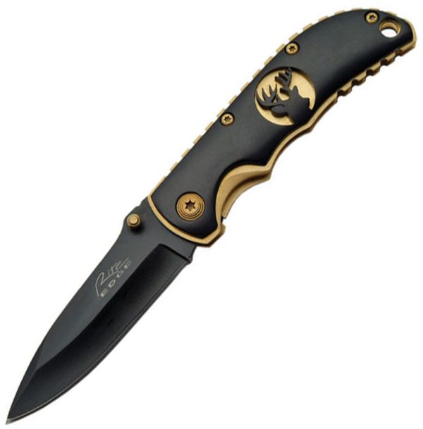 CN211193DE.jpg Rite Edge Golden Wildlife Series Deer Linerlock Knife
