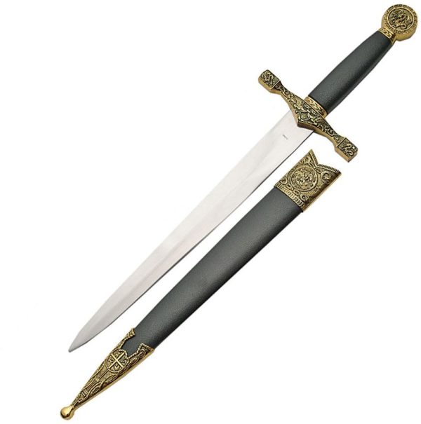 China Made Excalibur Dagger - Antique Gold Guard