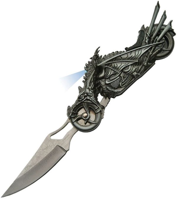 China Made Dragon Rider LED Linerlock Folding Knife