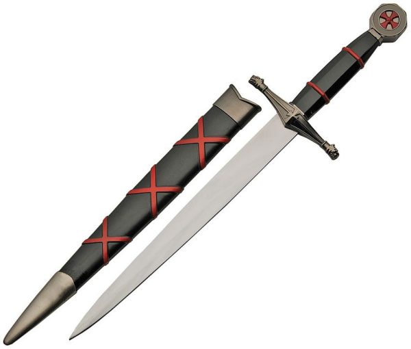 CN211437.jpg China Made Knights Templar Dagger Red - Fixed Blade
