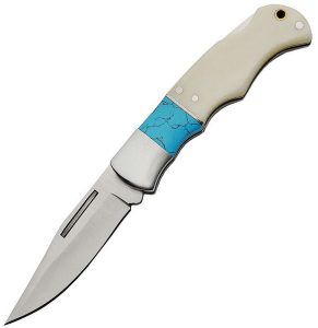CN211449BO.jpg Rite Edge Lockback White Bone Folding Knife - Clip Point
