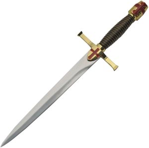 CN211474.jpg China Made Gold Crusader Dagger - 9.5in Stainless