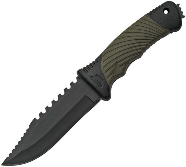 China Made Saw Back Knife - 4.25in Black Stainless