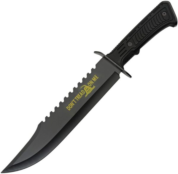 Rite Edge Bowie Don't Tread Fixed Blade - Black Sawback
